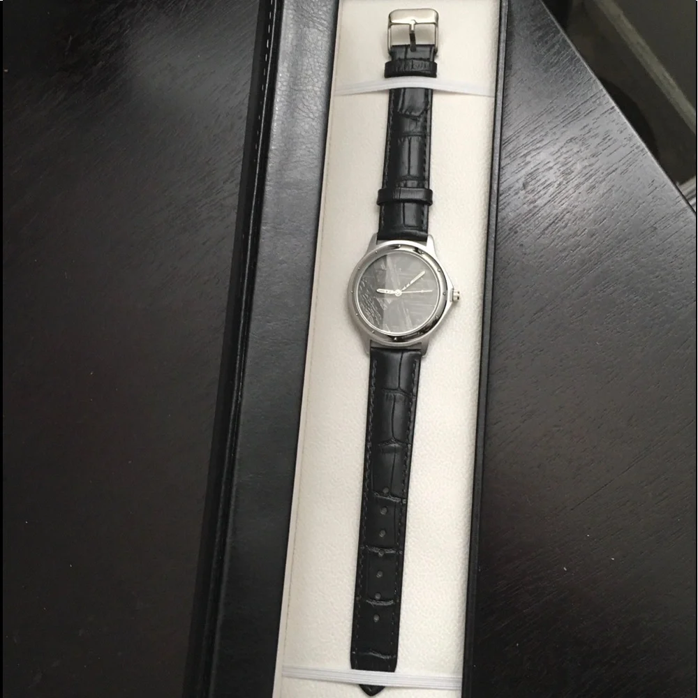 Natural Muonionalusta Meteorite Watch 30mm Dial Leather Strap Case Unisex - Picture 4 of 12